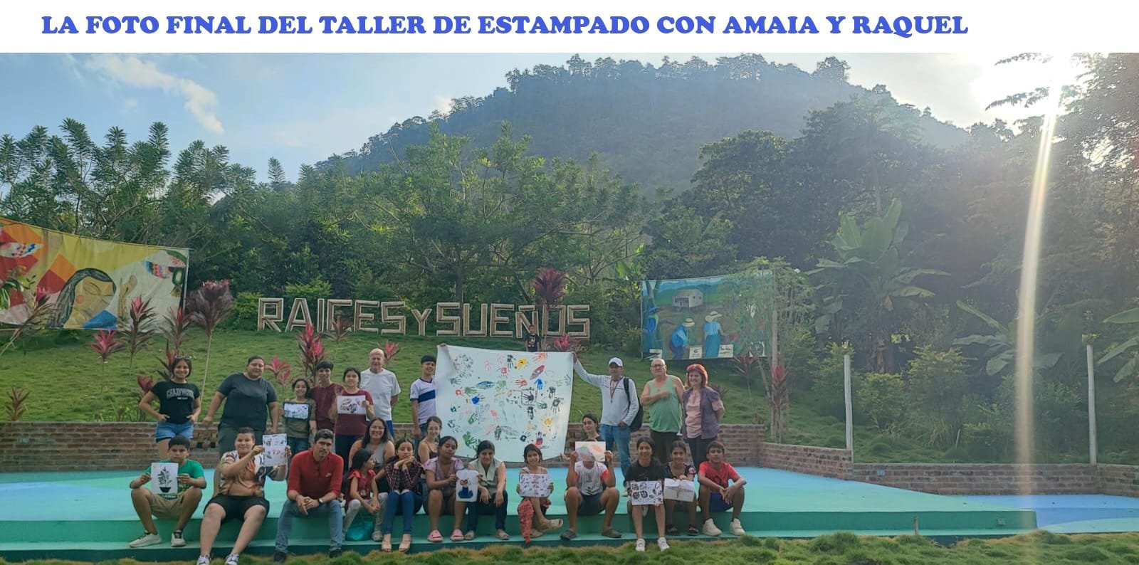 Taller de estampado en Raíces y Sueños
