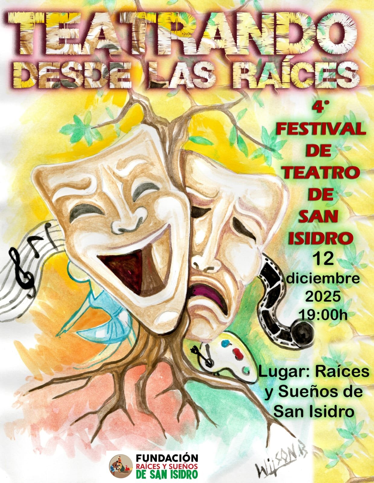 Afiche oficial del 4° Festival de Teatro Teatrando desde las Raíces